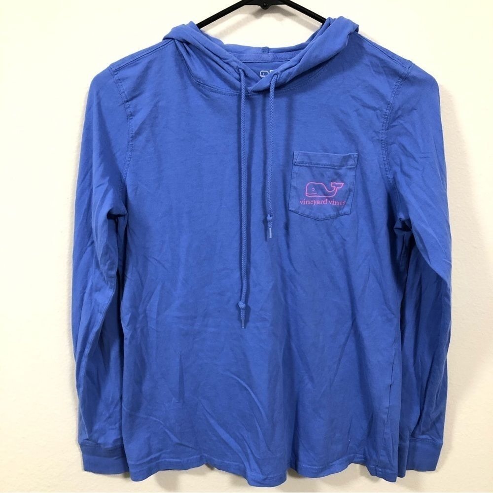 Vineyard Vines long sleeve sub whale tee hooded T-shirt women SIZE XS - Picture 2 of 9